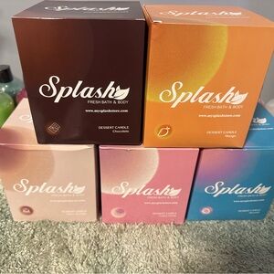 Splash Fresh Bath & Body Dessert Candle Set - Chocolate, Mango, Rose, Ocean